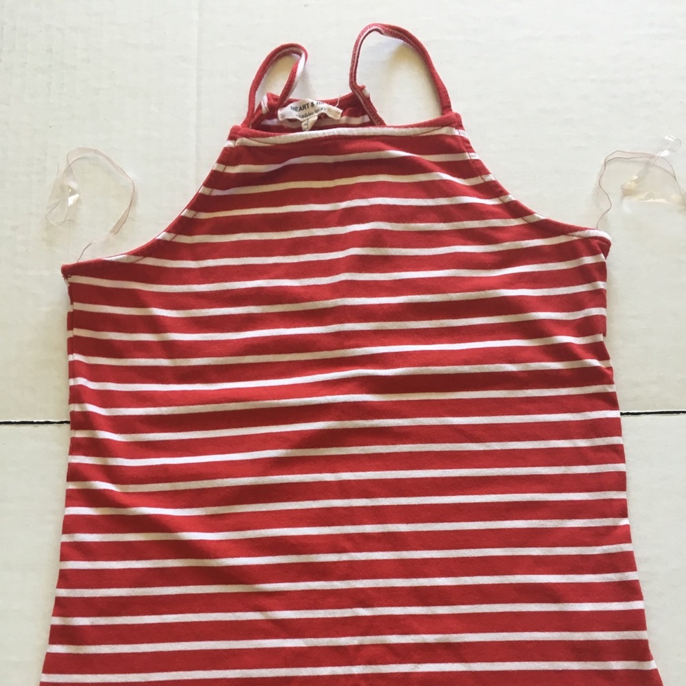 Heart & Hips Red/White Stripe Halter Top